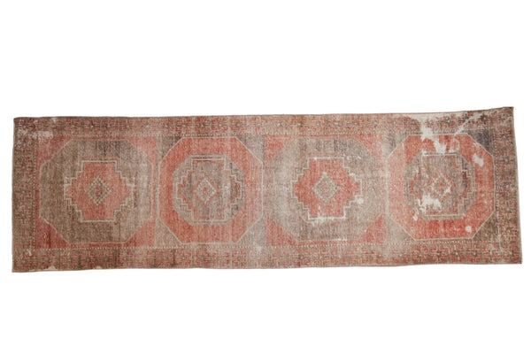 3.5x11 Vintage Distressed Oushak Rug Runner // ONH Item 8593