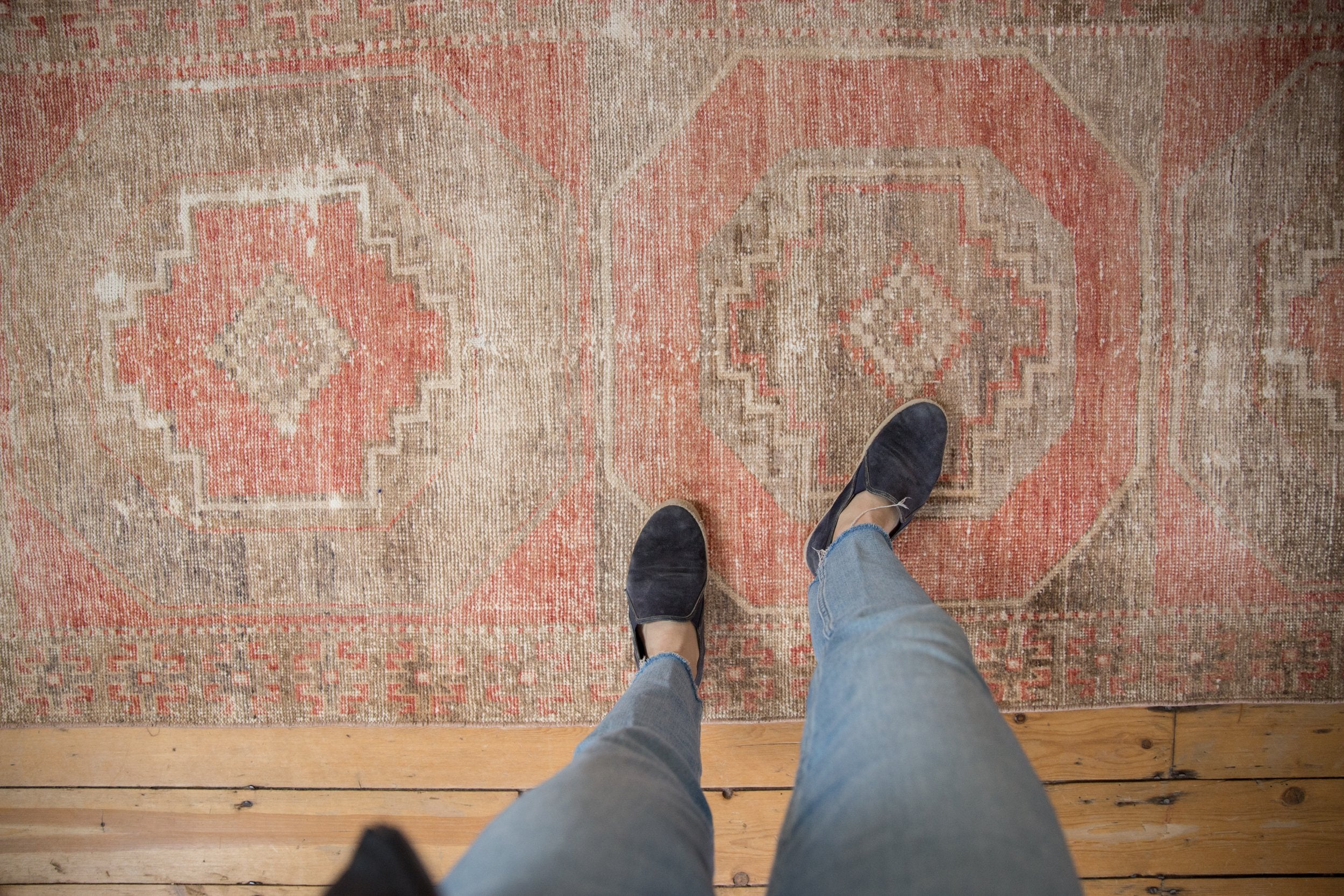 3.5x11 Vintage Distressed Oushak Rug Runner // ONH Item 8593 Image 1