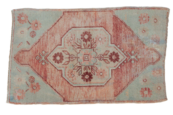 2x3.5 Vintage Distressed Fragment Oushak Rug // ONH Item 8606