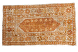 Distressed Oushak rug: copper and ivory germinating tree of life motif, 2'9