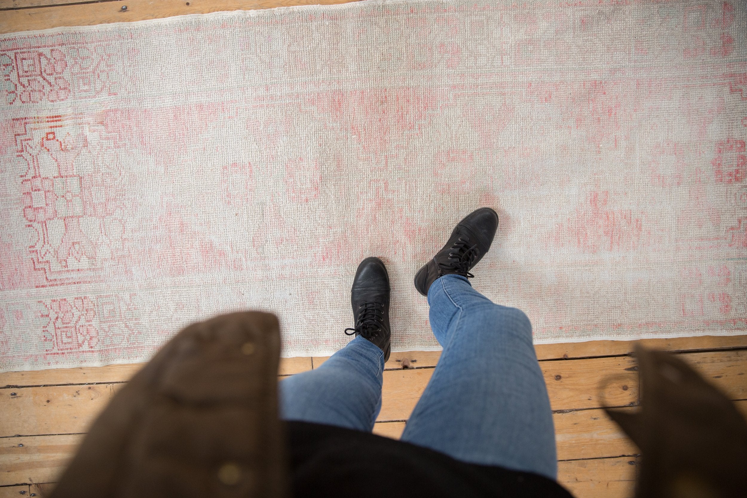 3x9.5 Vintage Distressed Oushak Rug Runner // ONH Item 8613 Image 1