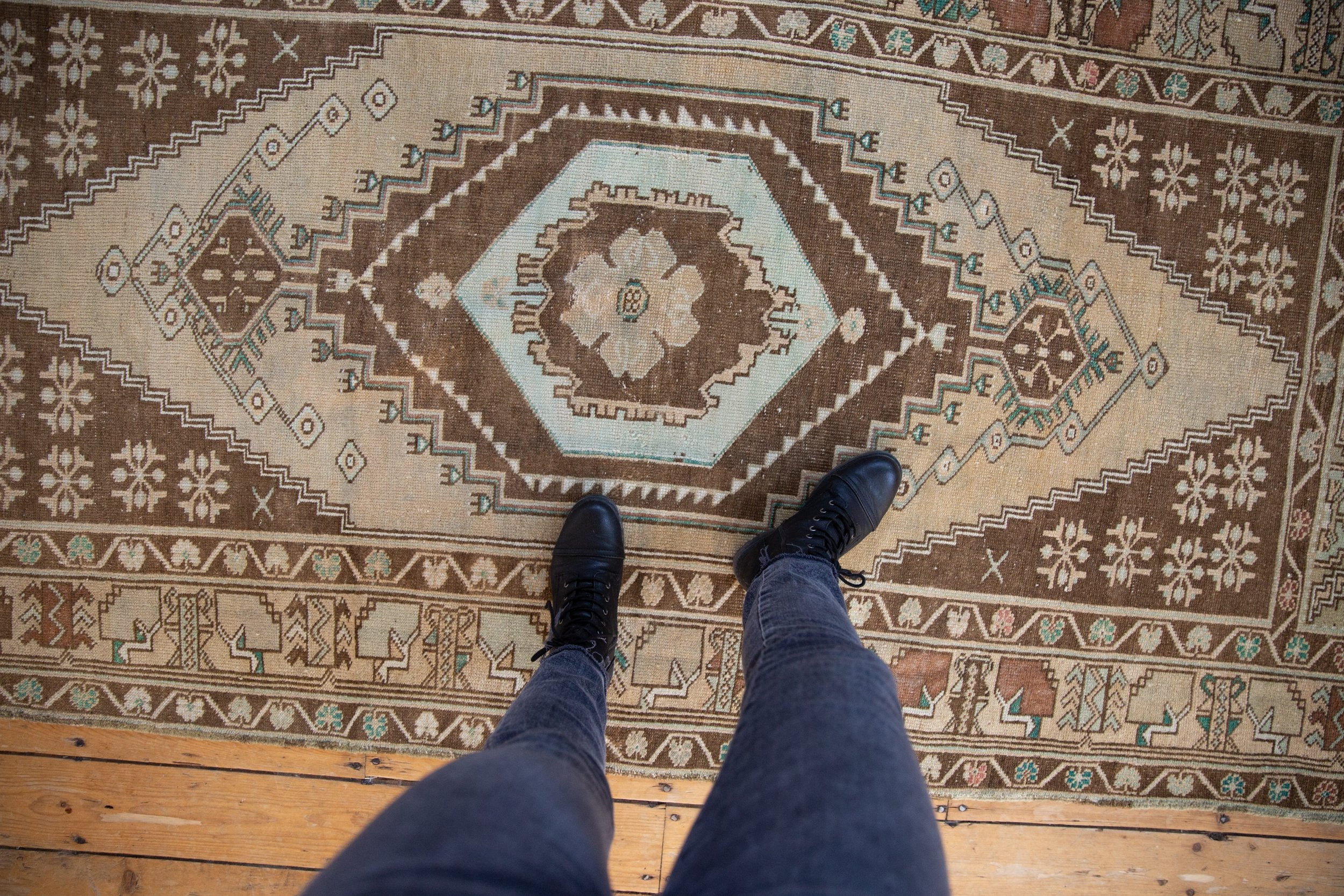 4x9 Vintage Distressed Oushak Rug Runner // ONH Item 8616 Image 1