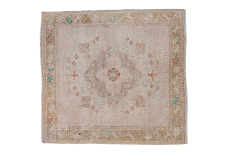 Vintage Distressed Oushak Square Rug Mat / ONH item 8626