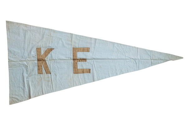 Vintage Fabric K E Banner Flag // ONH Item 8634