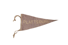 Vintage Plattsburg Felt Flag // ONH Item 8635