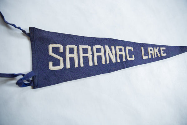 Antique Saranac Lake Felt Flag // ONH Item 8640 Image 1