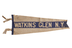 Antique Watkins Glen NY Felt Flag // ONH Item 8644