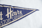 Fort Henry Canada felt pennant tip in navy blue and cream with light creasing.
