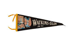 Vintage Watkins Glen NY Felt Flag // ONH Item 8659