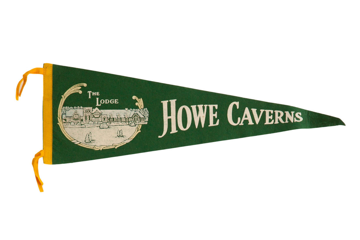Vintage Howe Caverns Felt Flag // ONH Item 8660