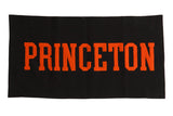 Vintage Princeton felt banner featuring orange block letters on black, 33 x 17 inches.