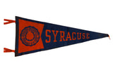 Vintage Syracuse University felt pennant in orange and blue with university seal, 29x12 inches.