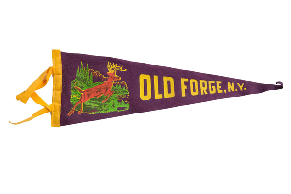 Vintage Old Forge NY Felt Flag // ONH Item 8685