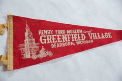 Vintage Henry Ford Museum and Greenfield Village Felt Flag // ONH Item 8687 Image 1