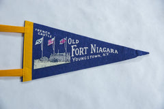 Vintage Old Fort Niagara Youngstown NY Felt Flag // ONH Item 8690 Image 1