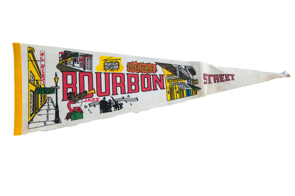 Vintage Bourbon Street Flag Pennant // ONH Item 8703