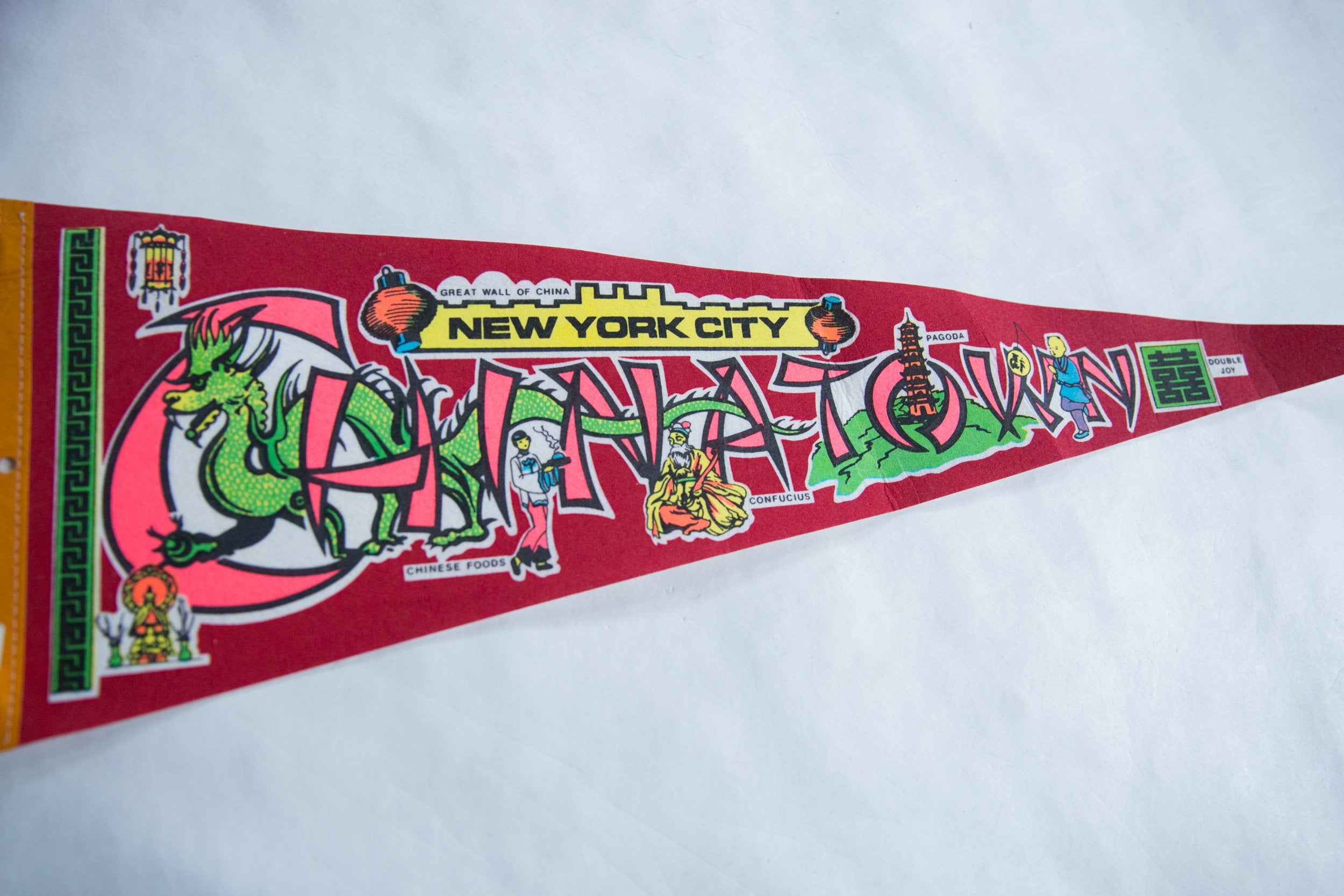 Vintage Chinatown Flag Pennant // ONH Item 8704 Image 1
