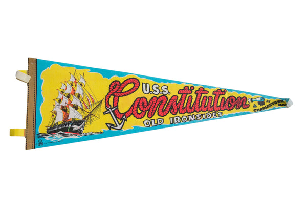 Vintage US Constitution Flag Pennant // ONH Item 8706