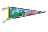 Vintage Franconia Notch felt pennant, purple with scenic tramway, mountain, and lake design.