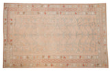 Distressed vintage Oushak carpet with rose and silver tree of life design, colorful borders, 6'6
