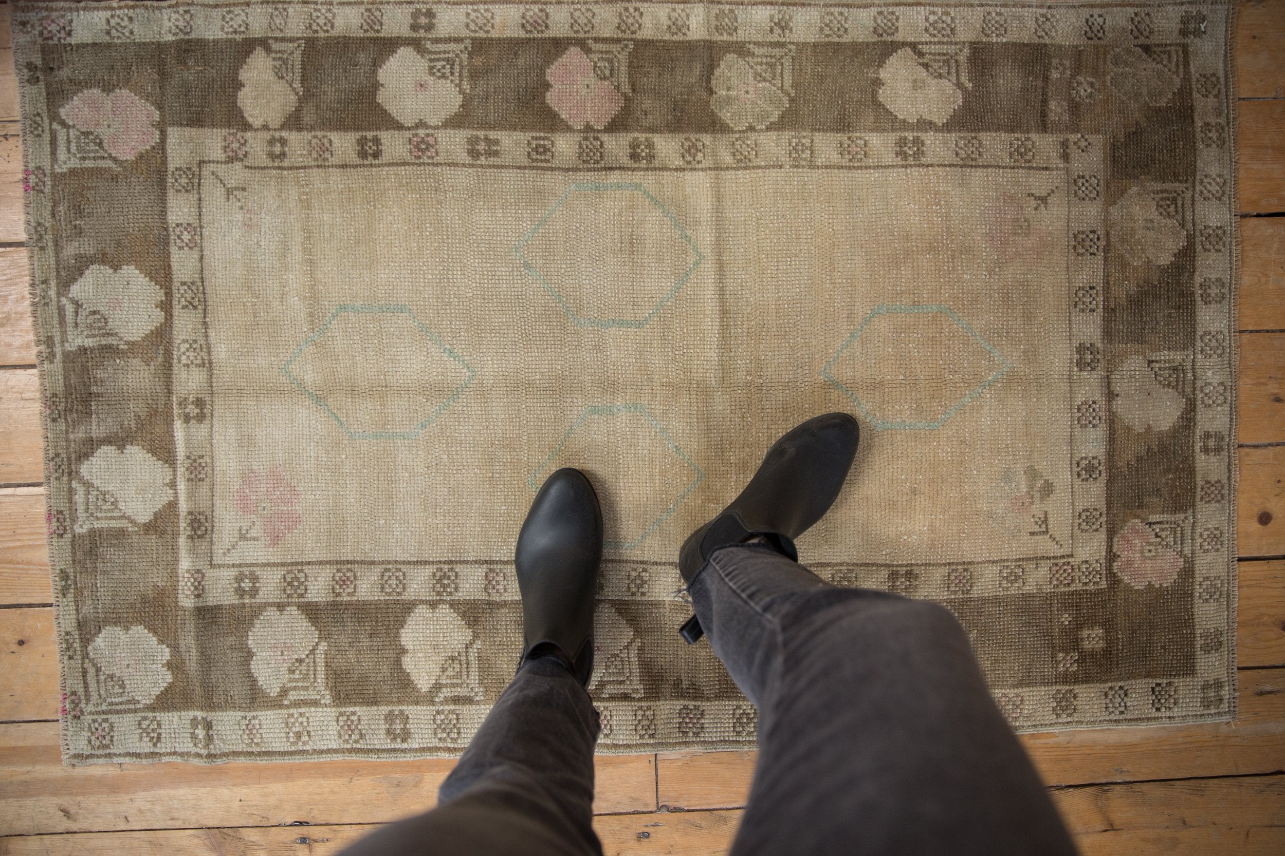 3x4.5 Vintage Distressed Oushak Rug // ONH Item 8719 Image 1