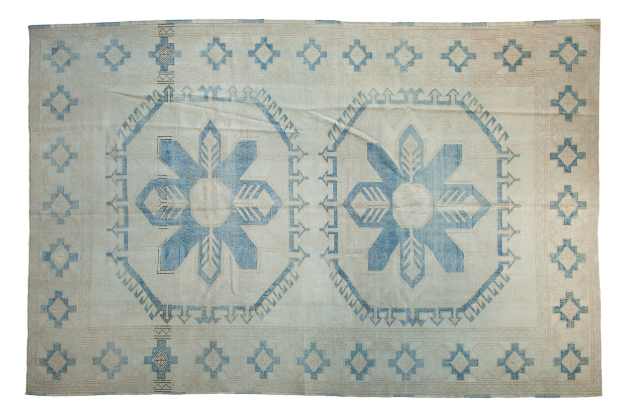 7x10.5 Vintage Distressed Oushak Carpet // ONH Item 8730
