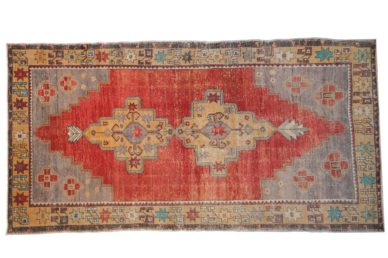 5.5x10.5 Vintage Distressed Oushak Carpet // ONH Item 8746