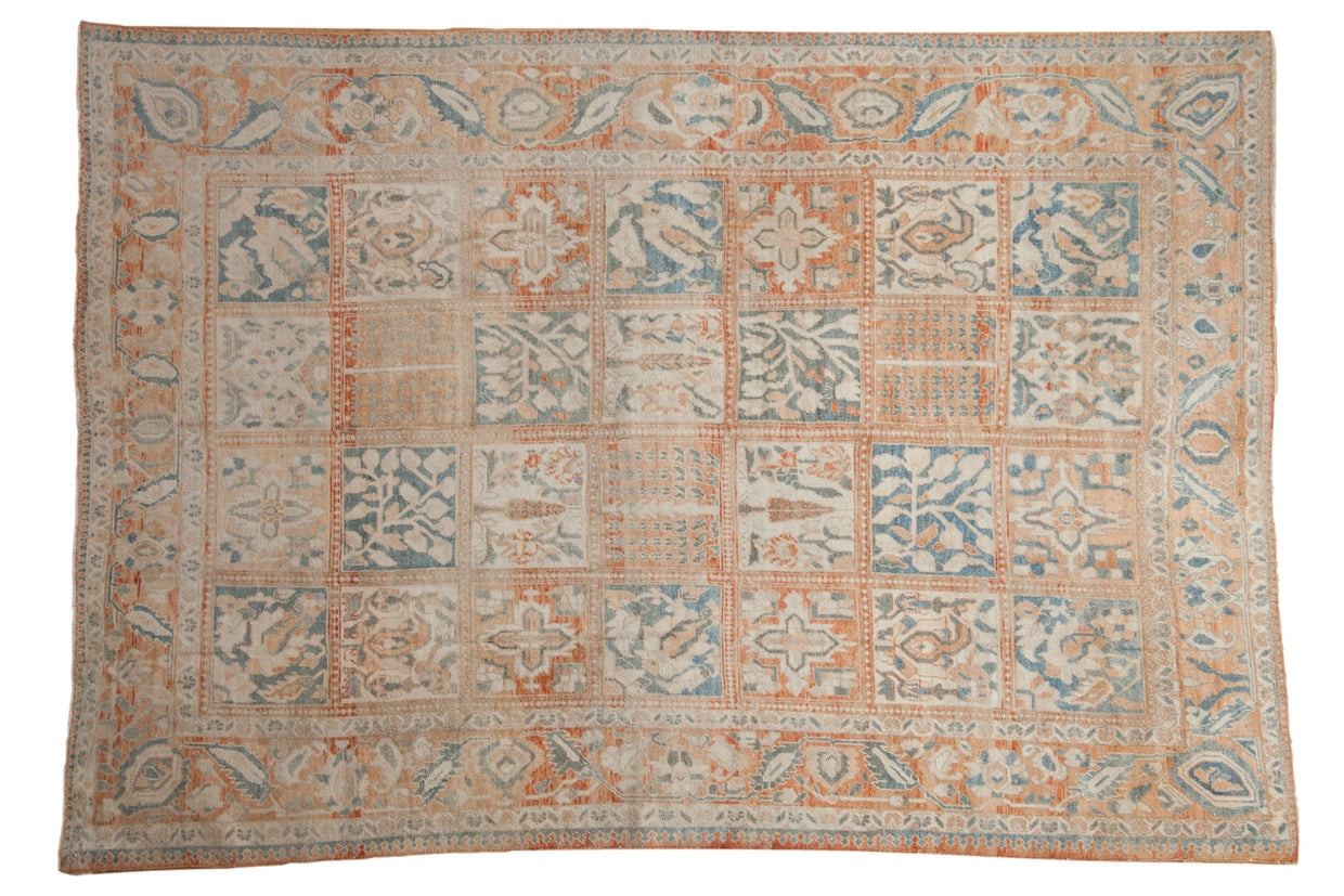 6.5x9.5 Vintage Distressed Turkish Bakhtiari Design Carpet // ONH Item 8747