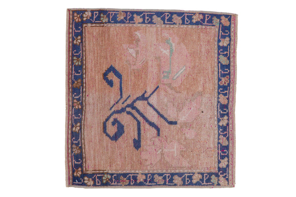 2x2 Vintage Distressed Oushak Square Rug Mat // ONH Item 8785