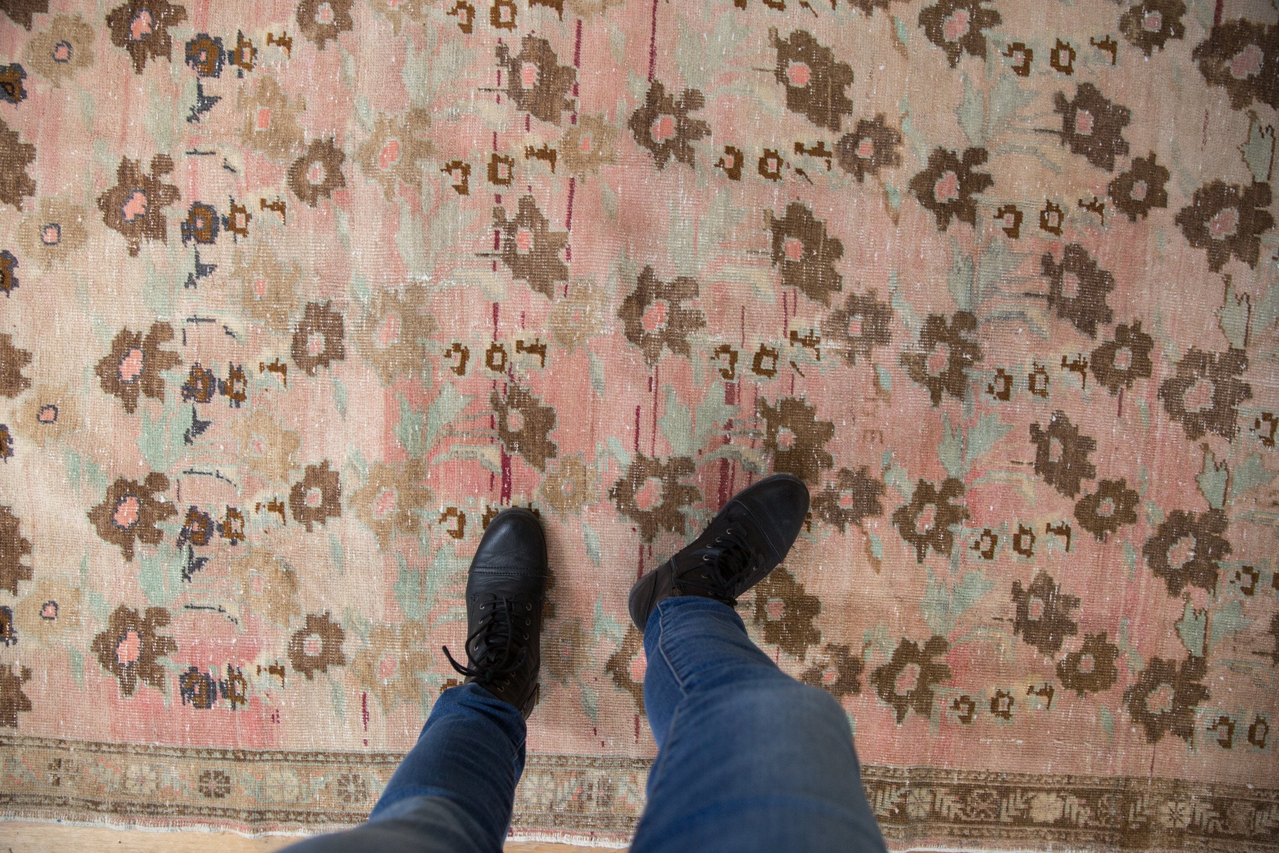 4.5x9 Vintage Distressed Oushak Rug Runner // ONH Item 8787 Image 1