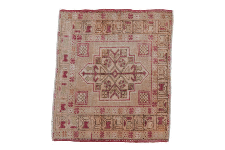 Vintage Distressed Oushak Square Rug Mat / ONH item 8795