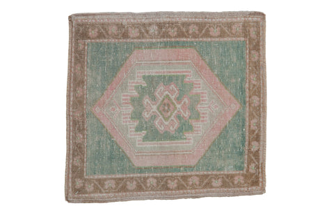 Vintage Distressed Oushak Square Rug Mat / ONH item 8797