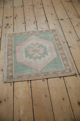 Vintage Distressed Oushak Square Rug Mat / ONH item 8797 Image 3
