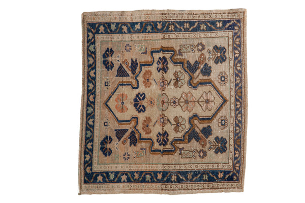 Vintage Distressed Oushak Square Rug Mat / ONH item 8801