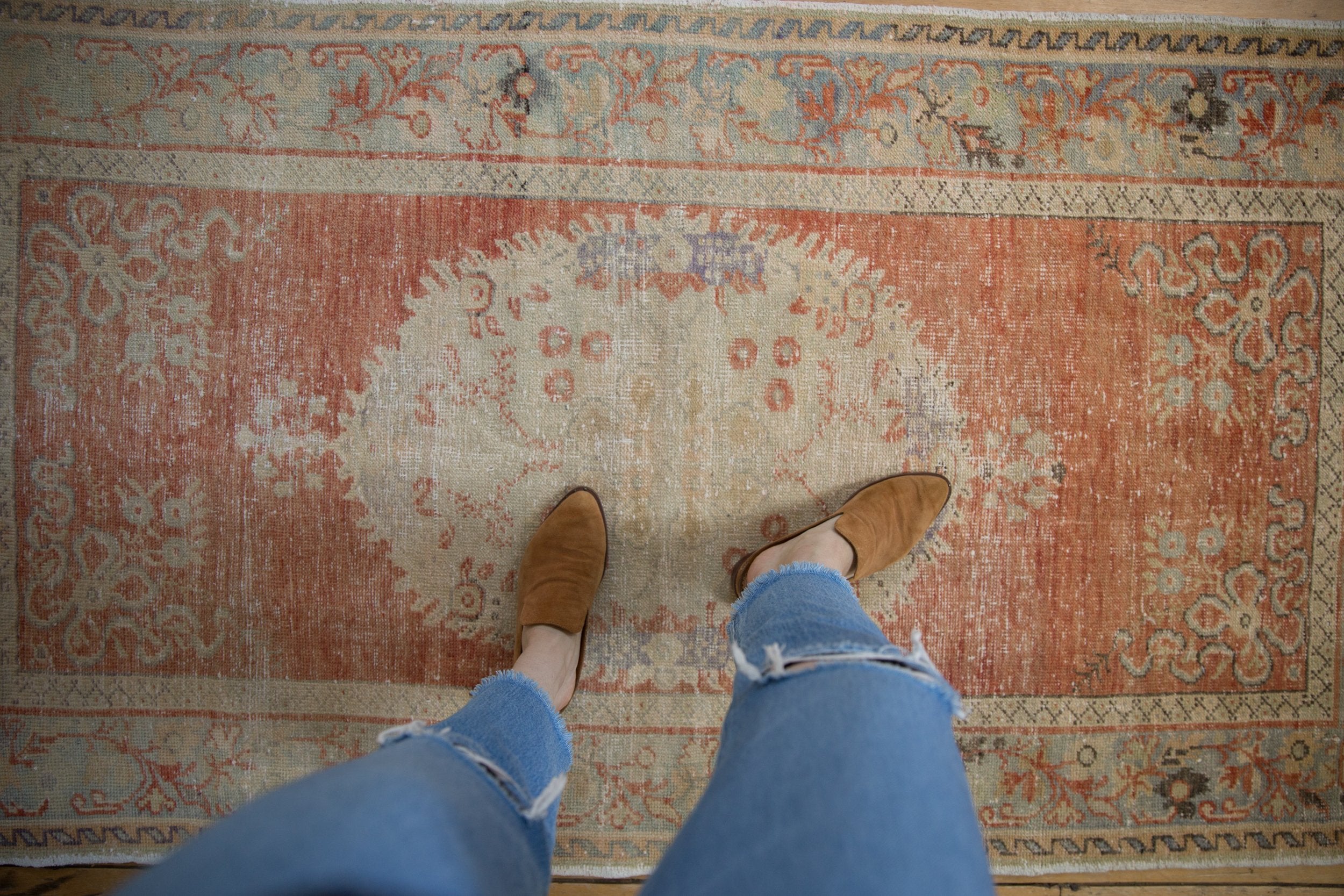 3.5x6.5 Vintage Distressed Oushak Rug // ONH Item 8815 Image 1