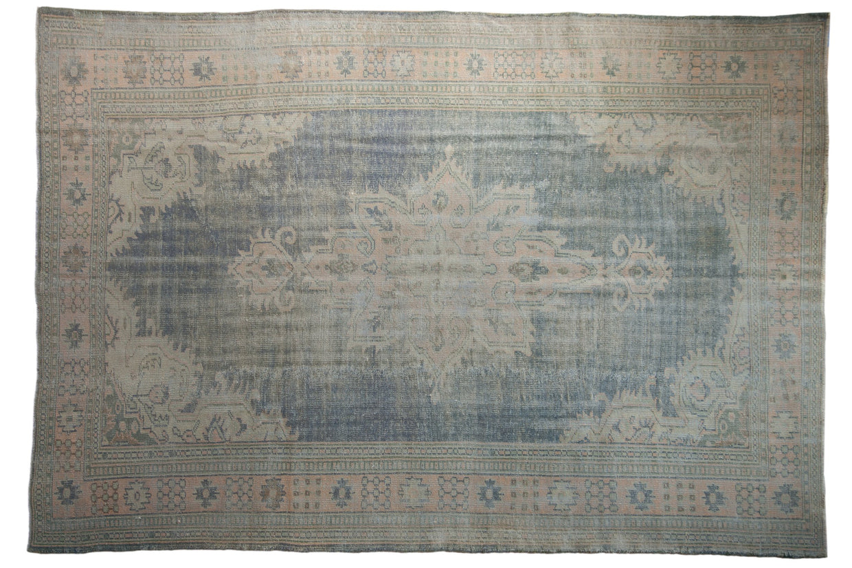 7.5x11 Vintage Distressed Oushak Carpet // ONH Item 8816