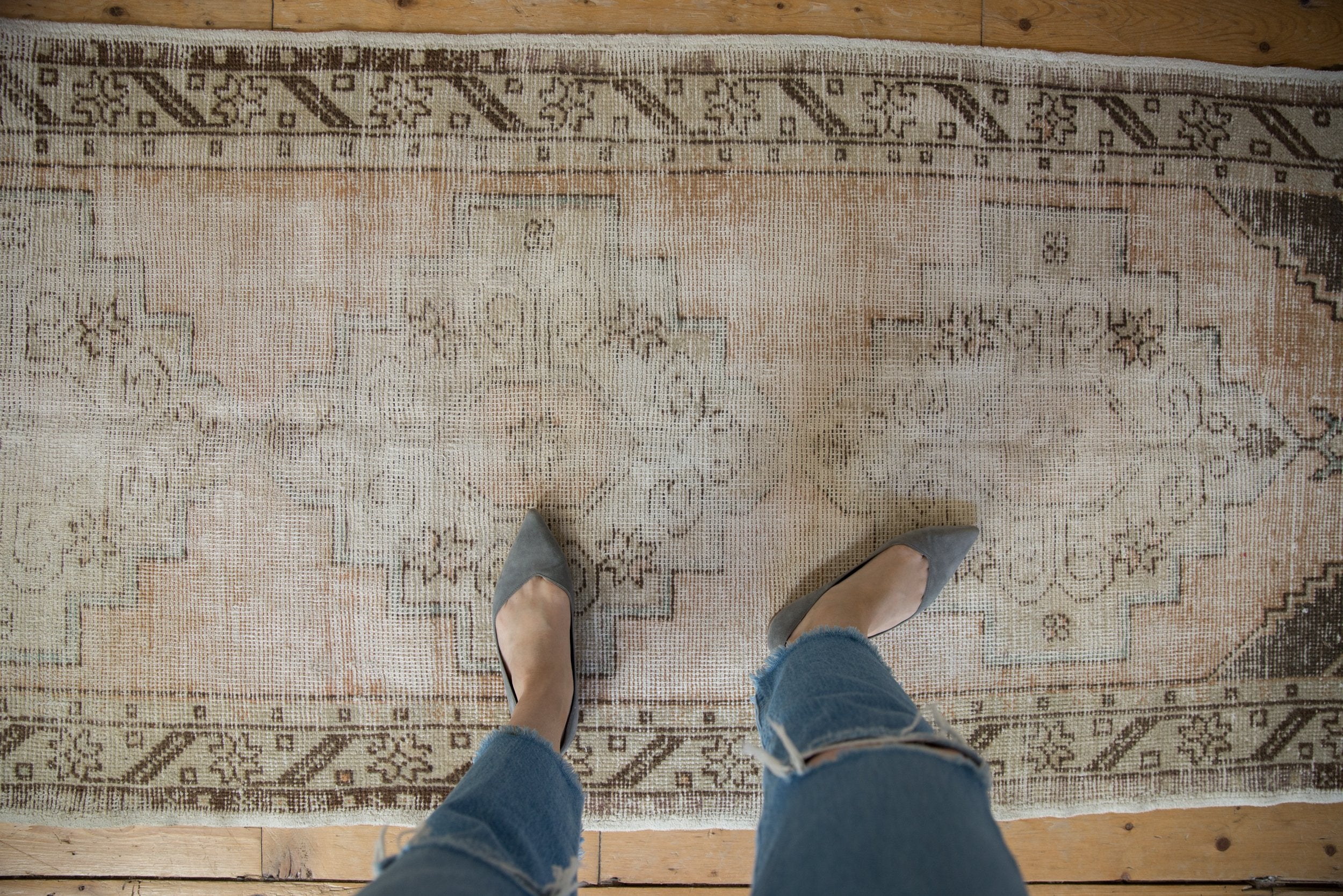 3x9 Vintage Distressed Oushak Rug Runner // ONH Item 8822 Image 1