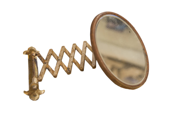 Vintage Fleur de Lis Accordion Shaving Mirror // ONH Item 8825