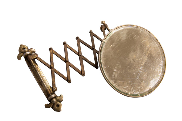 Vintage Fleur de Lis Accordion Shaving Mirror // ONH Item 8826