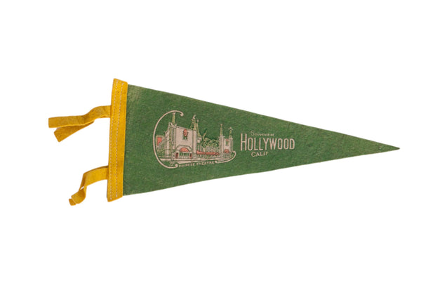 Vintage Hollywood CA Felt Flag // ONH Item 8834