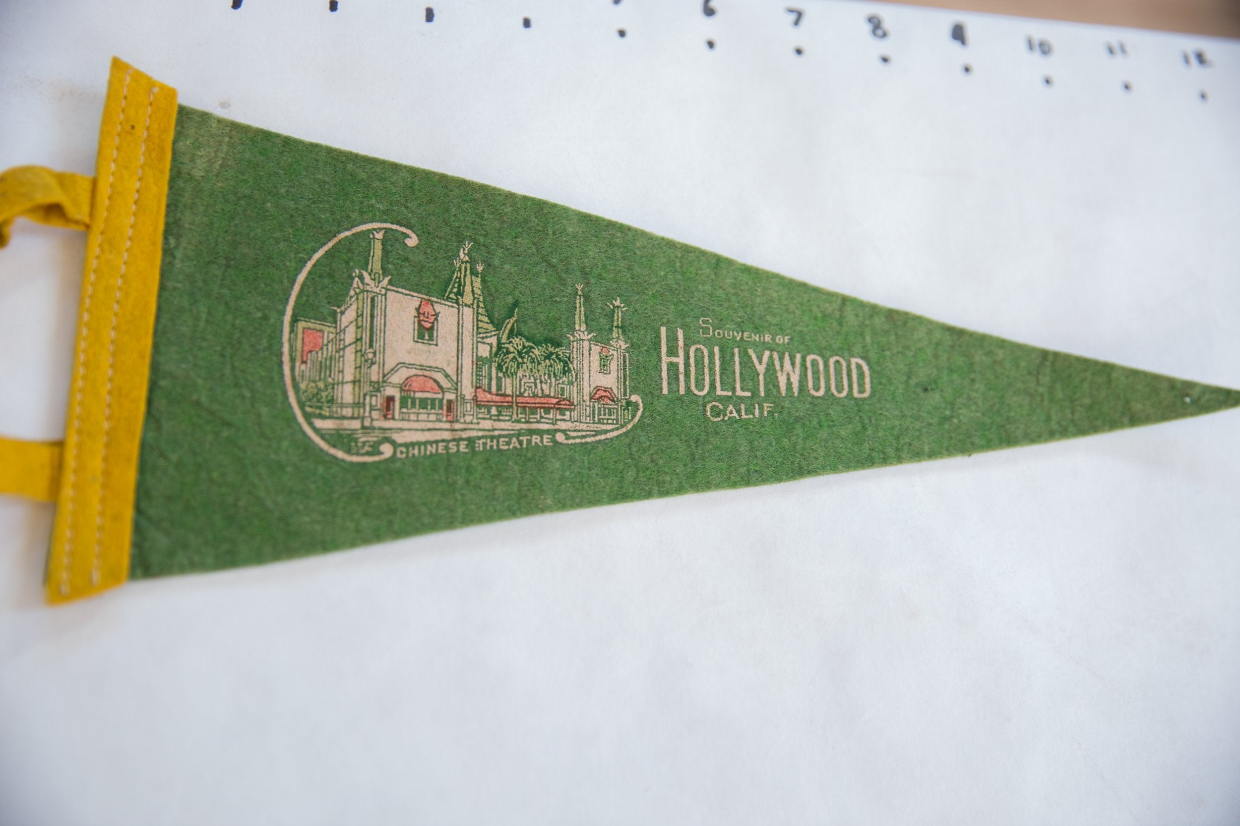 Vintage Hollywood CA Felt Flag // ONH Item 8834 Image 1