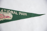 Vintage Grand Canyon felt pennant with white NATIONAL PARK text and pointed tip.