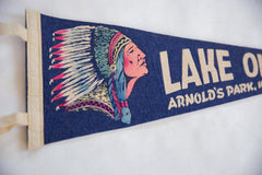 Vintage Lake Okoboji Iowa Felt Flag // ONH Item 8838 Image 1