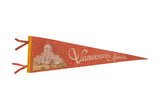 Vintage Vancouver Canada Felt Flag in rust orange with a City Hall graphic, 24x8.