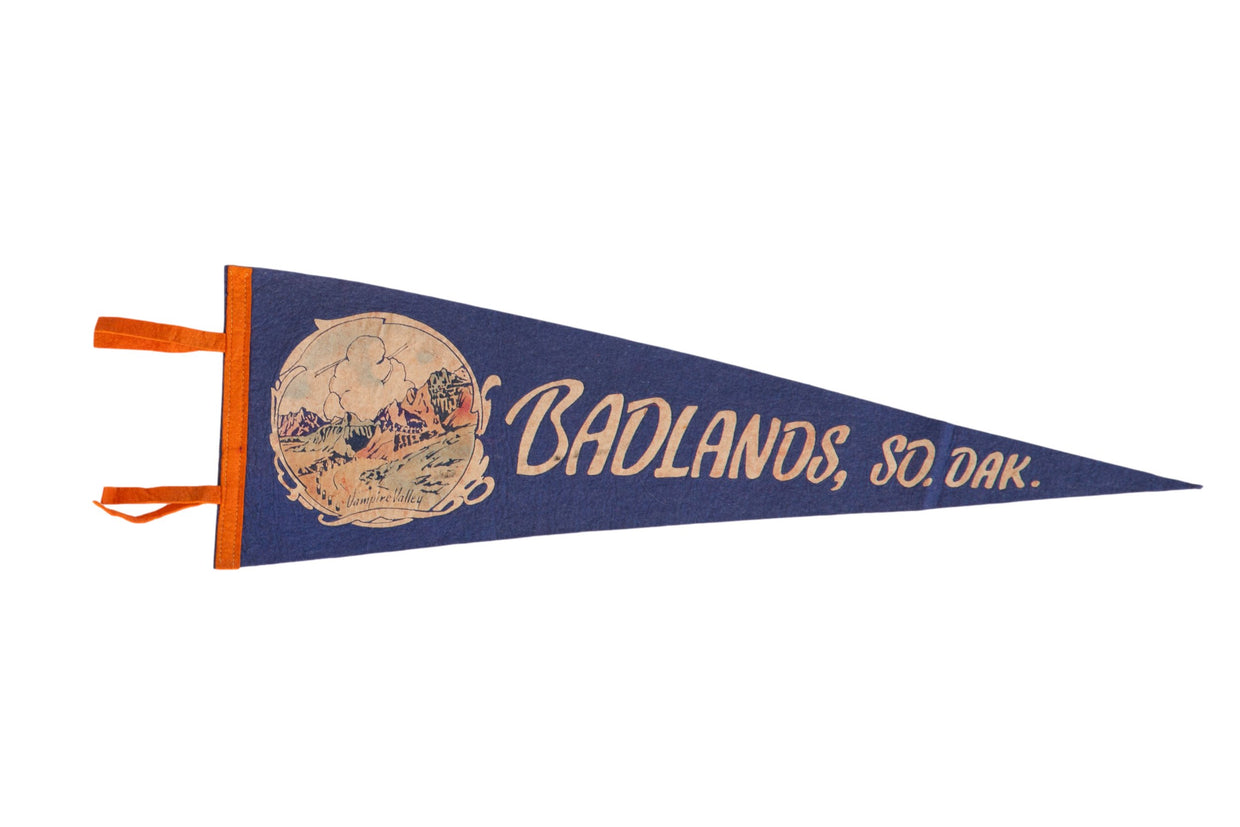 Vintage Badlands South Dakota Felt Flag // ONH Item 8841