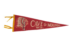 Vintage Cave of the Mounds Wisconsin Felt Flag // ONH Item 8843
