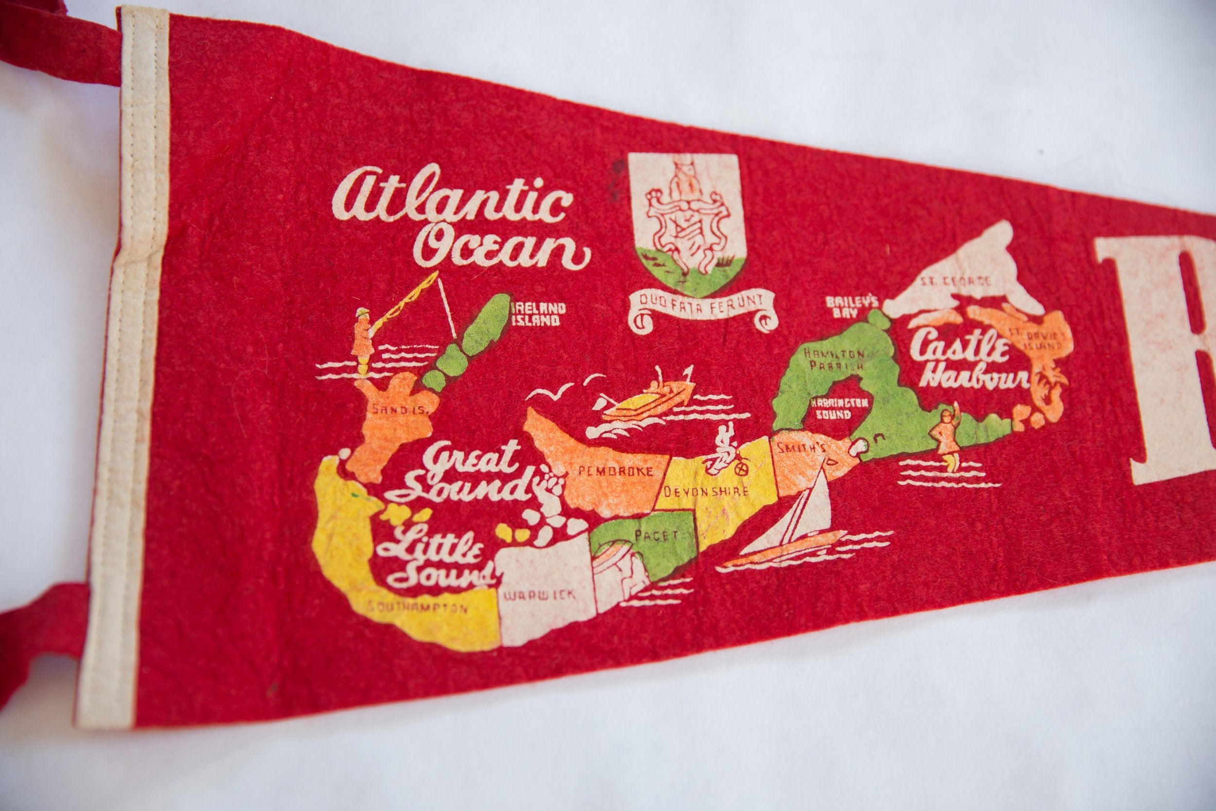 Vintage Bermuda Felt Flag // ONH Item 8844 Image 1