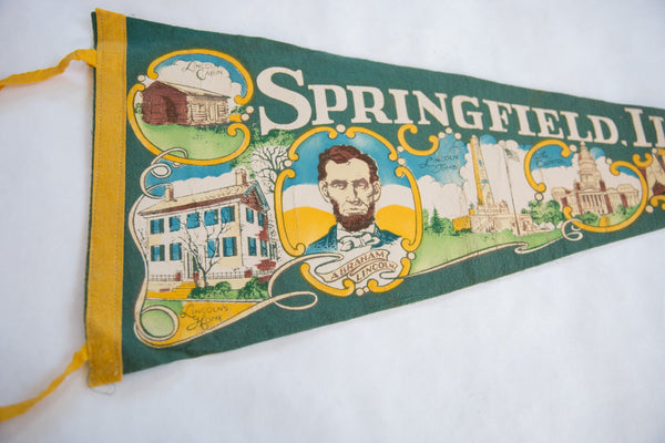 Vintage Springfield Illinois Felt Flag // ONH Item 8849 Image 1