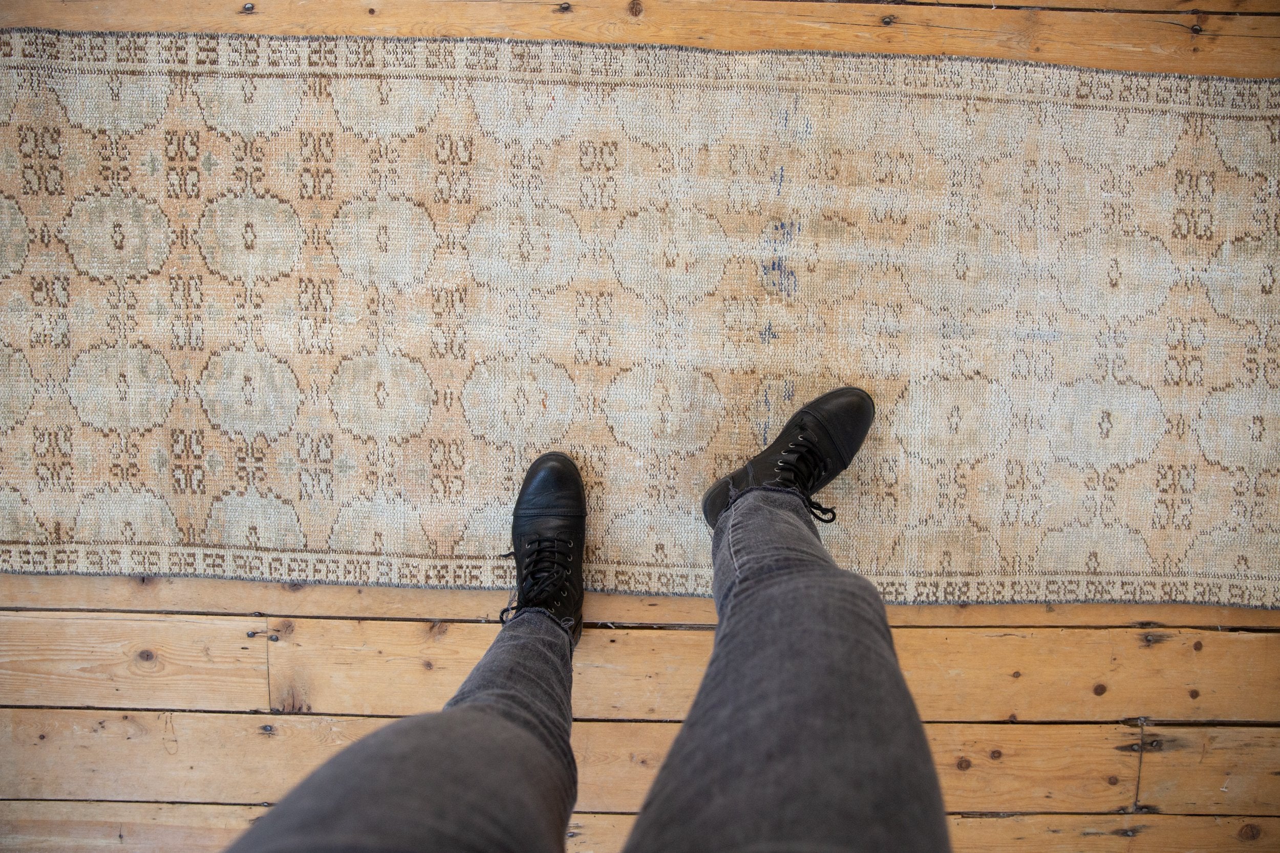 2.5x11 Vintage Distressed Fragment Oushak Rug Runner // ONH Item 8860 Image 1