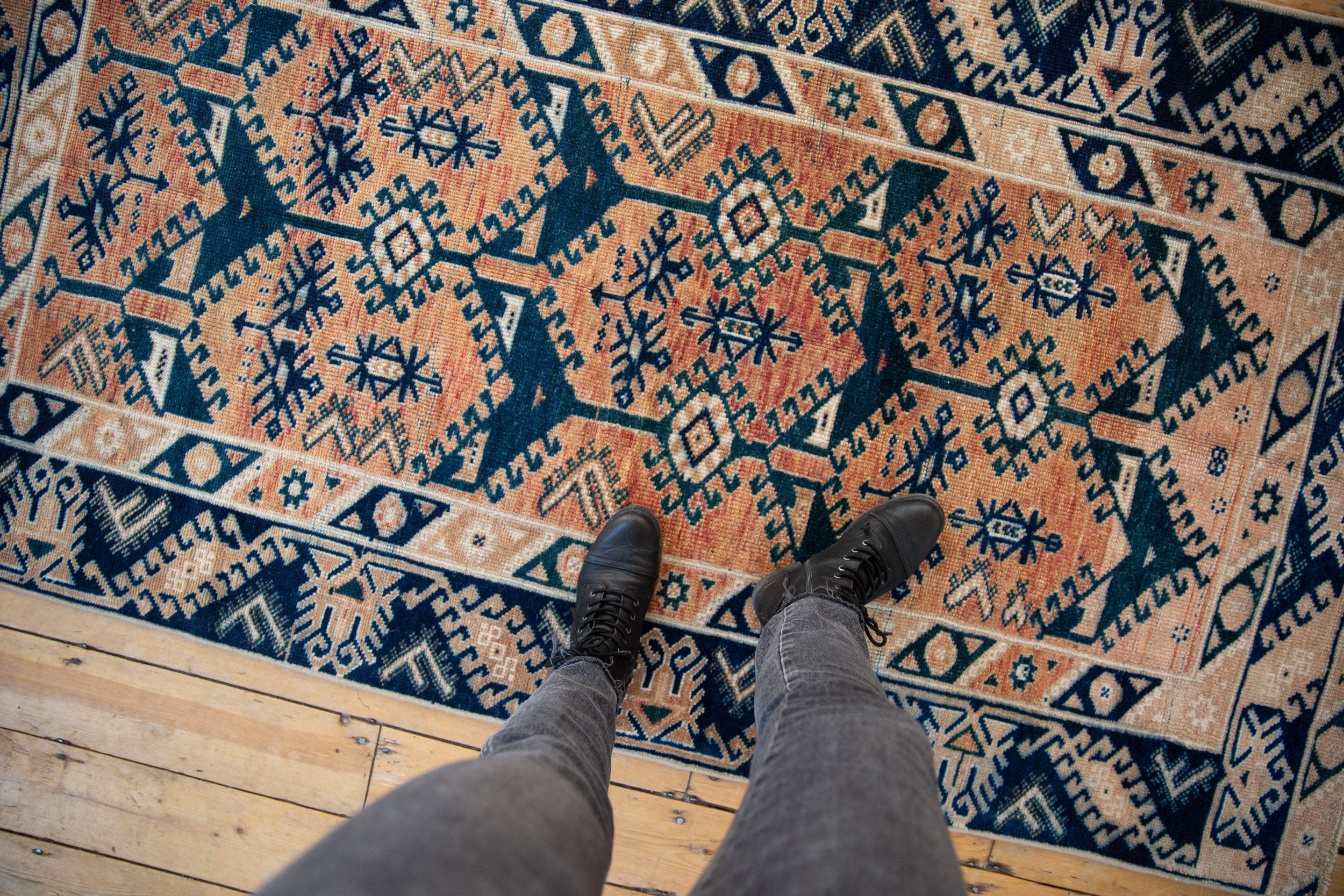 3.5x7 Vintage Distressed Fragment Oushak Rug Runner // ONH Item 8862 Image 1